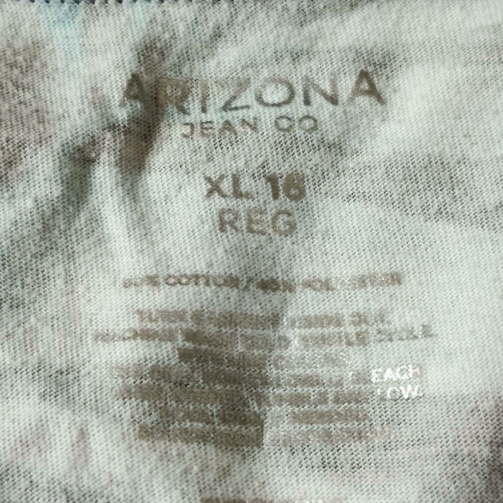 Arizona Jean Co T-Shirt Girl XL Gray Blue Palm Leaf Sequin "Sunshine on My Mind" - Picture 3 of 3
